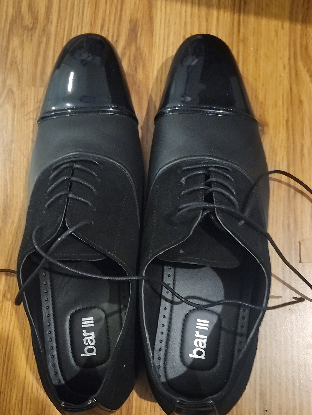Bar III Black Cap-Toe Lace-Up Oxfords